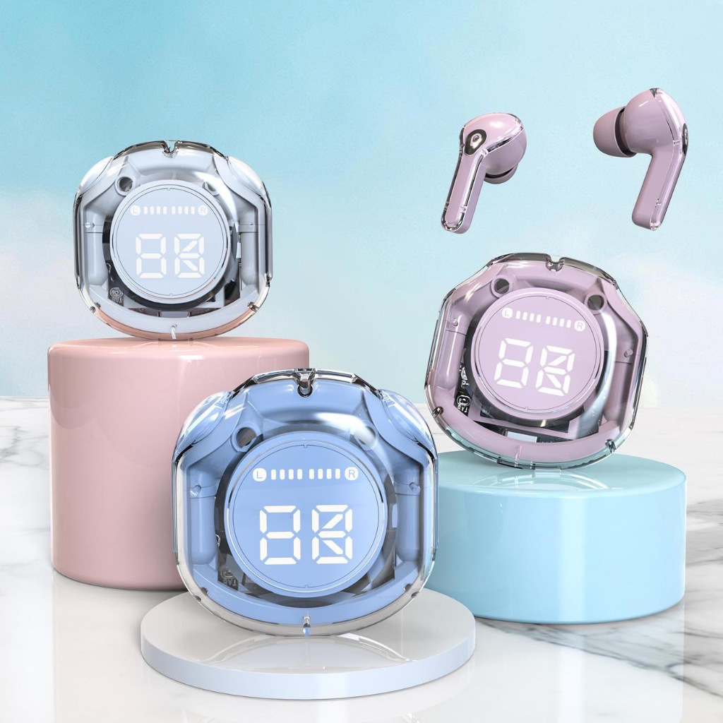 QCY Wireless Earphones Bluetooth 5.3 Transparent Display Design TWS True Wireless Earbuds Charging Type: C Compatibility: All Smartphones Play Time: 4-5 Hours Type: In-Ear Water Resistant: IP4 Bluetooth Version: 5.3 Box Contains: Earbuds , Charging Wire and Manual Color: As a given picture