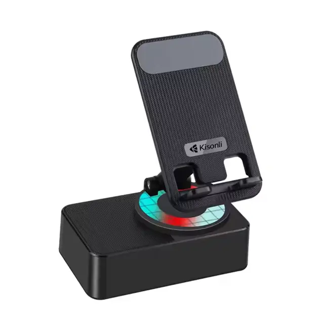 Portable Bluetooth speaker Kisonli M-1 with a mobile stand.