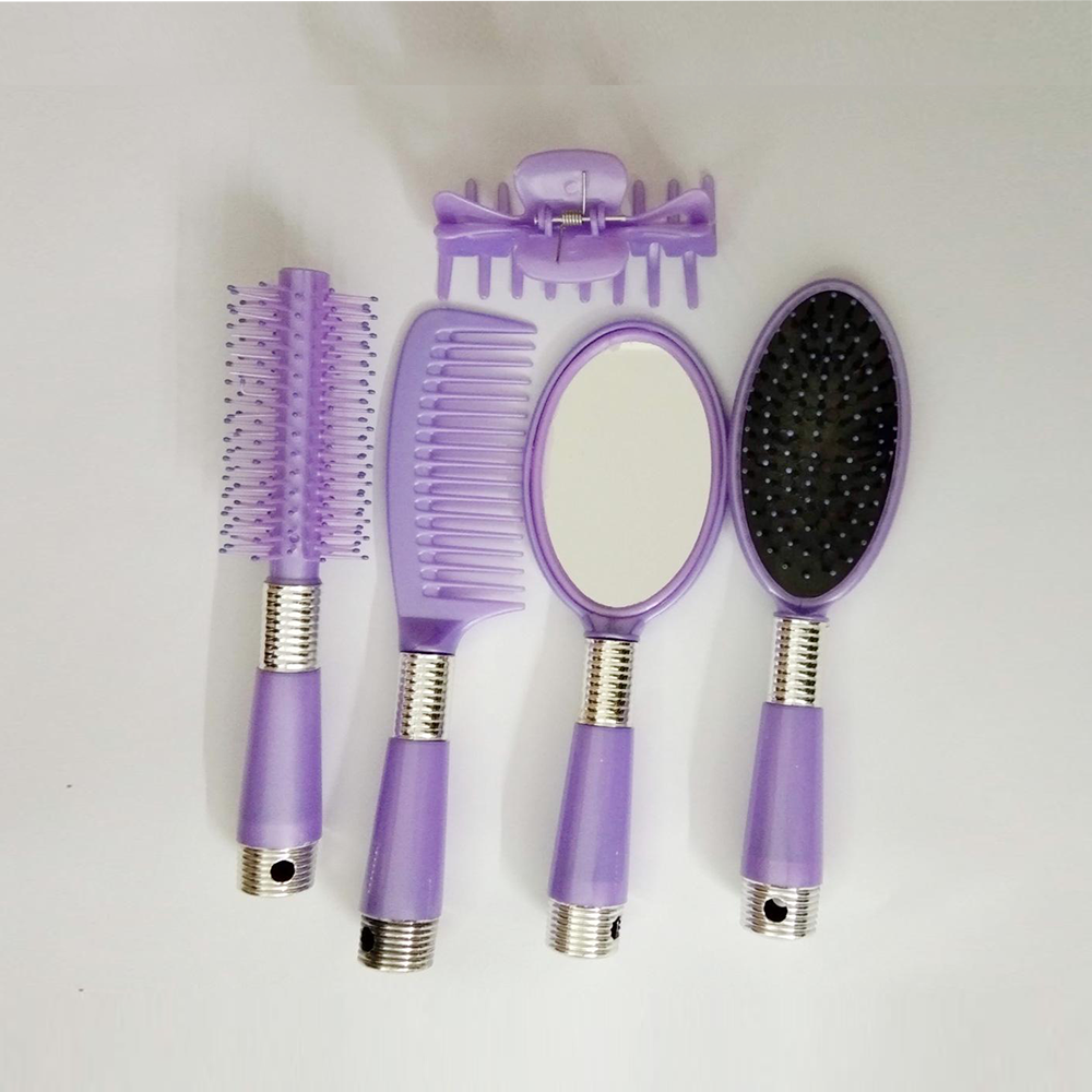 ভাইরাল কম্বো (Hair Brush Hand Mirror Hair Band & Comb Set Of 5 pcs)